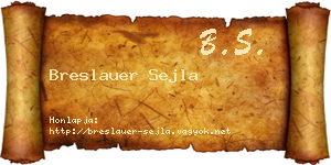 Breslauer Sejla névjegykártya